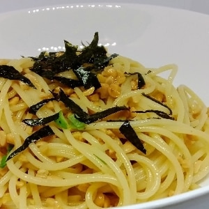 ゴマ油香る☆ひきわり納豆パスタ